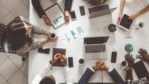 Top View Of A Company Meeting