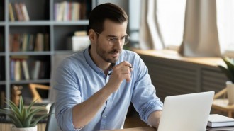 Man working on his laptop