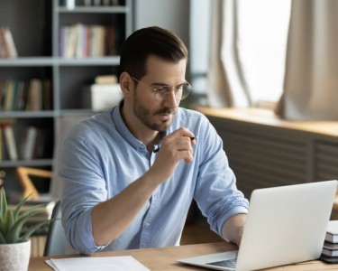 Man working on his laptop