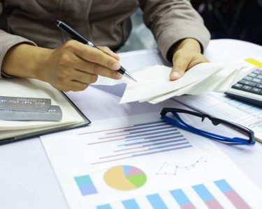 Woman checking finance