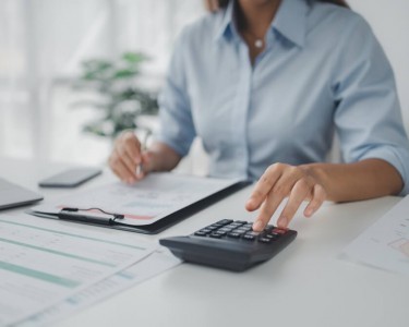 Woman on Calculator